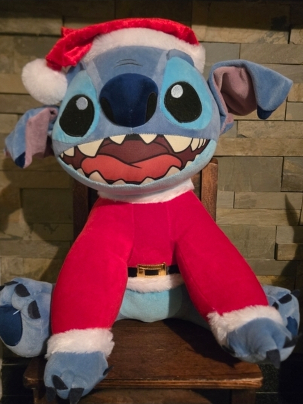 Disney Stitch Santa Large Sitting Plush - Picture 1 of 2